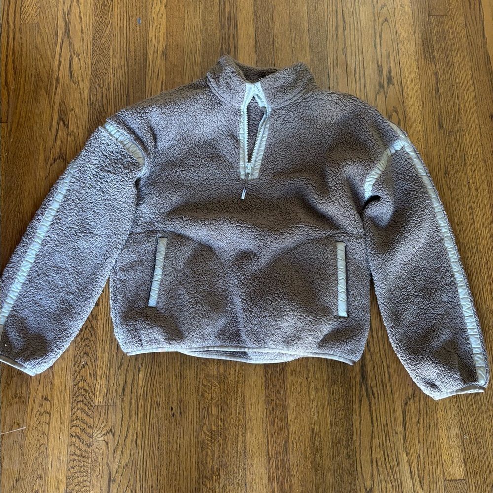 Athleta Girls So Tosty Half Zip Sweater in Pyrite Color